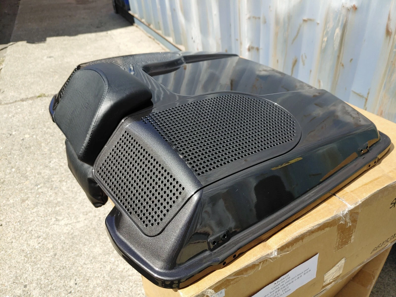 97-13 Black Pearl Dual 6x9 Speaker Lid for Harley Razor Chopped King Tour Pak - Image 3